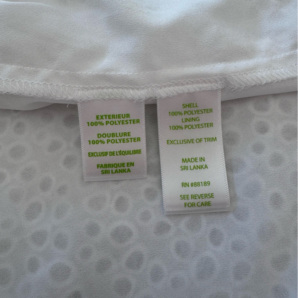 Lilly Pulitzer Lillette Cold Shoulder Top S Resort White Eyelet Crinkle Chiffon - Picture 11 of 12